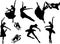 Vector Set of ballet dancers silhouettes