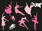 Vector set of ballet dancers silhouettes