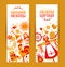 Vector set banner on the theme of the Russian holiday Carnival. Russian translation wide and happy Shrovetide Maslenitsa
