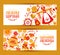 Vector set banner on the theme of the Russian holiday Carnival. Russian translation wide and happy Shrovetide Maslenitsa