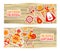 Vector set banner on the theme of the Russian holiday Carnival. Russian translation wide and happy Shrovetide Maslenitsa