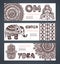 Vector set of banners with ethnic and yoga symbols