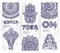Vector set of banners with ethnic and yoga symbols
