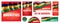 Vector set of banners with the national flag of the Mauritius