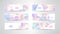 Vector Set of banners with polygonal geometric background, facet, low poly, traingles headers