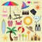 Vector set of beach icons