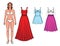 Vector set of beautiful European women with summer party clothes.