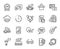 Vector set of Bill accounting, Quick tips and Internet document line icons set. Vector