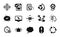 Vector set of Bitcoin think, Star and Freezing timer icons simple set. Vector