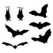 Vector Set of Black Bats Silhouettes