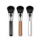 Vector Set of Black Clean Professional Makeup Powder Brush with Blackn White Wooden Handle Isolated on White Background