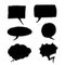 Vector Set of Black Doodle Comics Speech Bubbles. Comix Balloons.