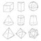 Vector Set of Black Hand Drawn Sketch Geometry Shapes