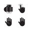 Vector set of black silhouette hand icons, signs