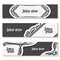 Vector set of black and white banners