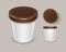 Vector Set of Blank Food Plastic Tub Bucket Container For Chocolate Dessert, Yogurt, Ice Cream Top Side View Isolated
