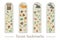 Vector set of bookmarks for children with woodland animals theme.