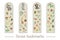 Vector set of bookmarks for children with woodland animals theme.