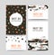 Vector set of bright hand drawn cards templates. Greeting card.