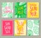 Vector set of bright summer cards