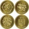 vector Set British money gold coin one pound