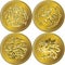 vector Set British money gold coin one pound