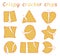 Vector set of broken baked cracker chips