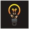 Vector set Bulb Ideas arm and hand brightness successful creative on