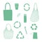 Vector set bundle of green eco zero waste products