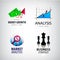 Vector set of business concept logos, strategy