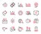 Vector Set of Business icons related to Survey results, Web search and Share. Vector