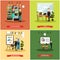 Vector set of business people posters in flat style