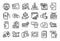 Vector set of Business podium, Cashback and Online test line icons set. Vector