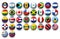 Vector Set of buttons flags of America