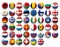 Vector Set of buttons flags of Europe