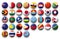 Vector Set of buttons flags of Oceania and Pacific