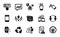 Vector set of Buying, Touchscreen gesture and Instruction manual icons simple set. Vector