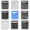 vector set of calculators of various types