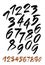 Vector set of calligraphic acrylic or ink numbers