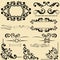 Vector set of calligraphic design elements and floral frames