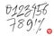 Vector set of calligraphic thin script one color numbers and percent sign. Figures set for ads, banners, marketing