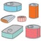 Vector set of canned fish