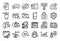 Vector set of Cardio training, Decreasing graph and Startup line icons set. Vector