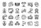 Vector set of Cardio training, Mountain flag and Leadership line icons set. Vector