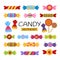 Vector set of cartoon candies