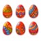 Vector set of cartoon color eggs for Easter