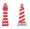 Vector set of cartoon flat lighthouses.