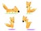 Vector set of cartoon funny foxes