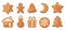 Vector Set of cartoon gingerbread christmas cookies.