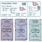 Vector Set of Cartoon Tickets for Plane, Bus, Tram and Trolley Bus